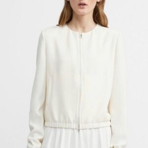 Theory cream bomber jacket sz 10